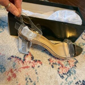 Heels Charn Transparent and Rose Gold Sandals NEW